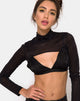 Immagine di Gola Top in maglia trasparente nero