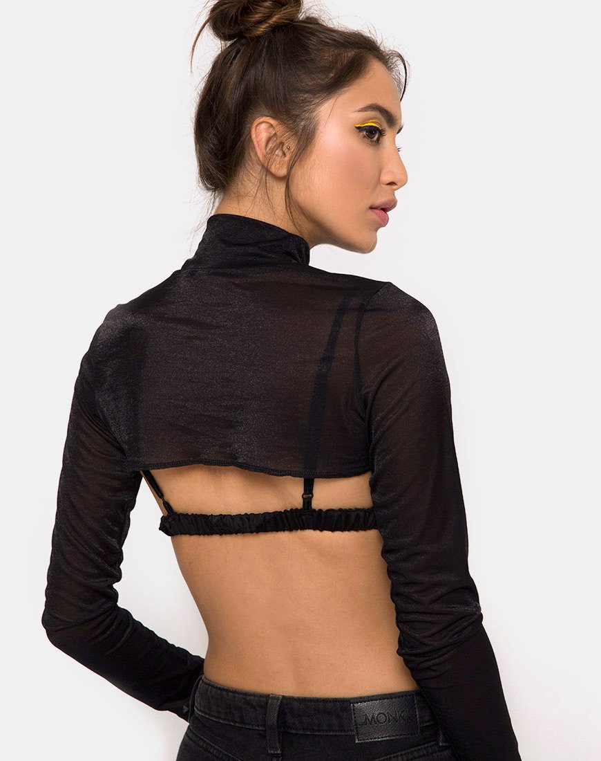 Immagine di Gola Top in maglia trasparente nero