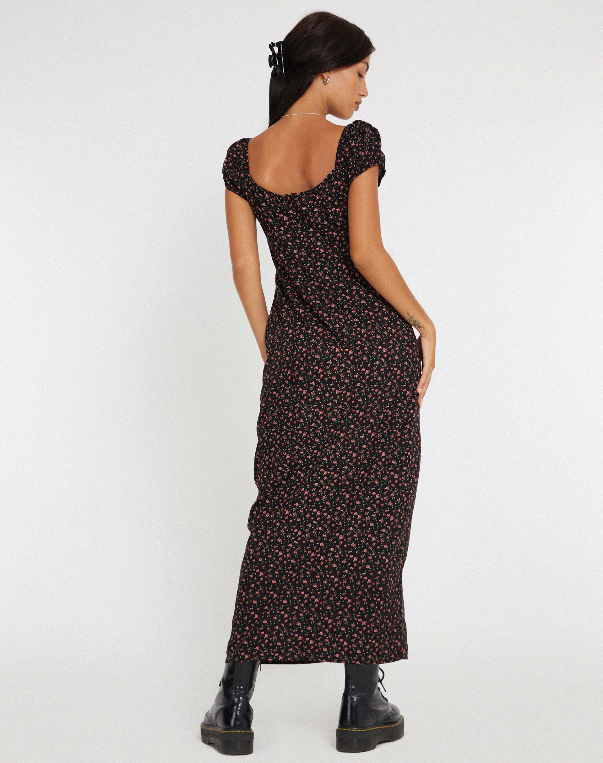 immagine di Grace Maxi Dress in Rosa Scuro Rosa Nero