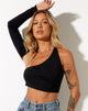 Immagine di Grasel Crop Top in lycra nero