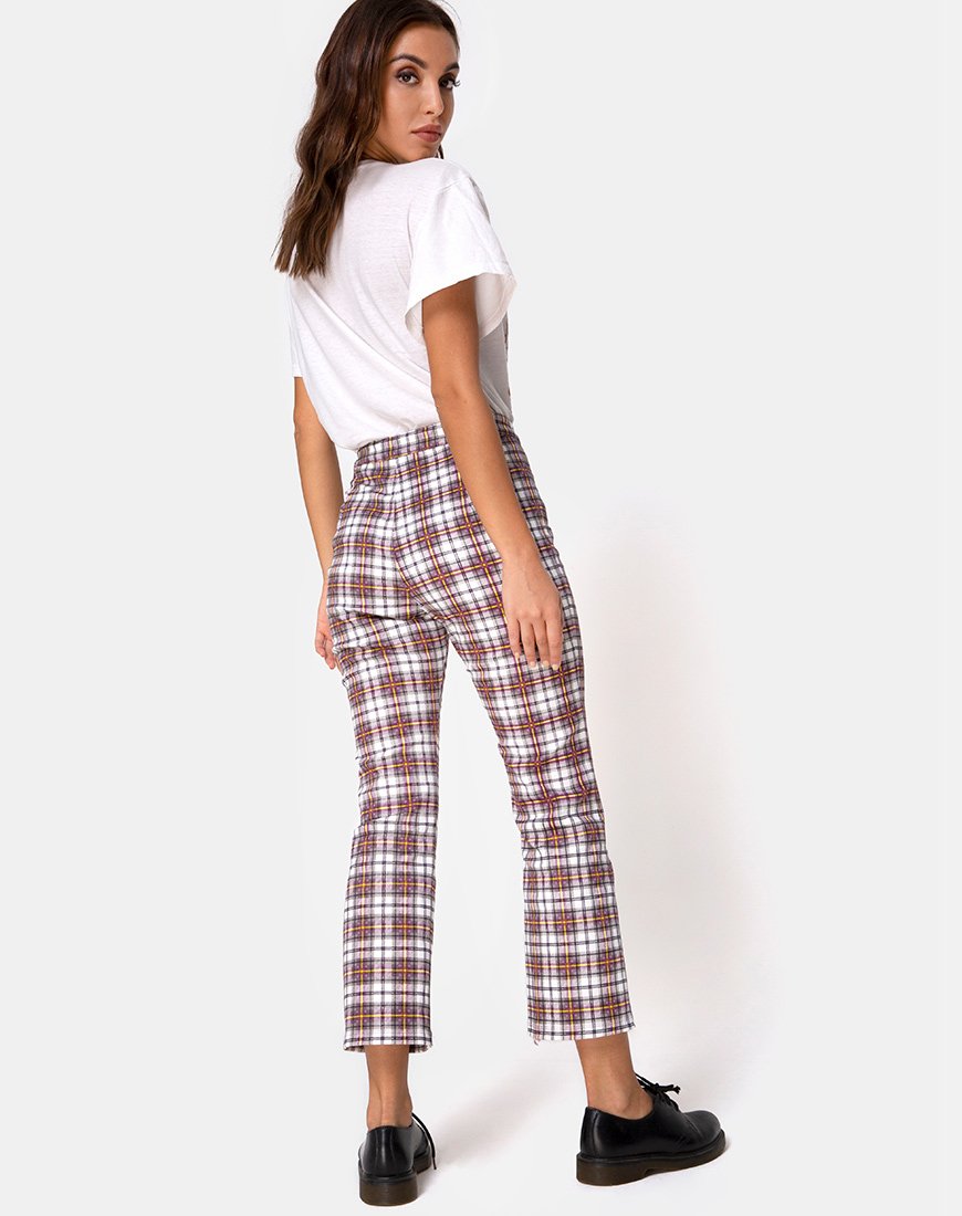 Pantaloni Grava in Grunge Check Viola