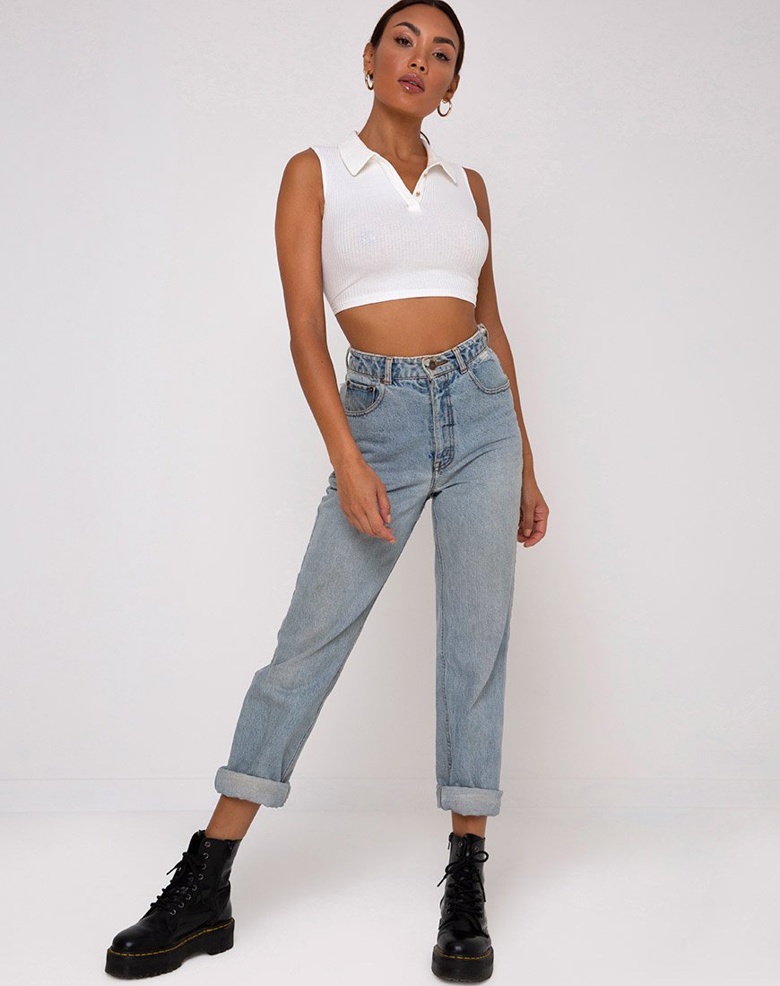 Immagine di Guaco Crop Top in Rib Ivory