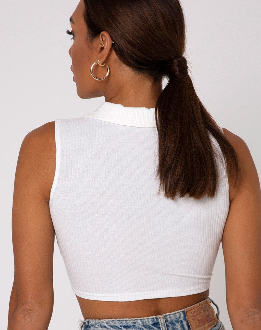 Guaco Crop Top a costine avorio