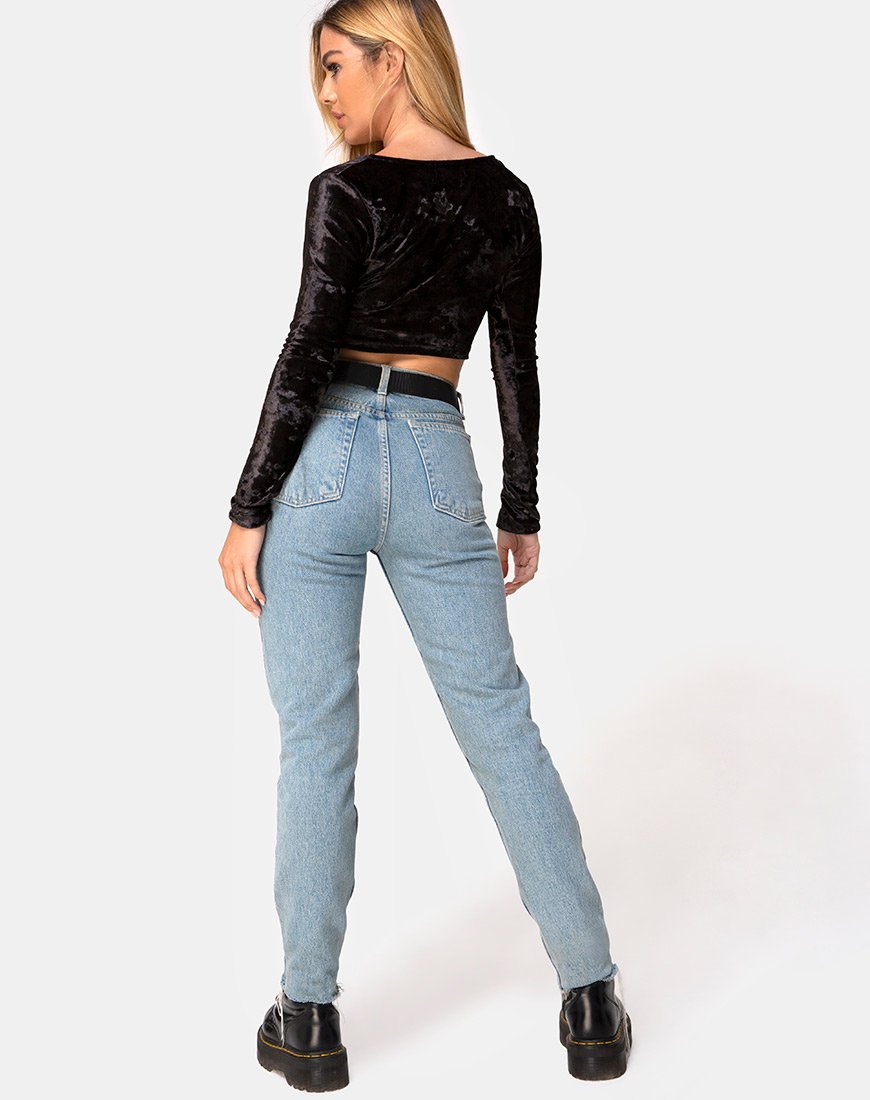 Immagine di Guan Crop Top in velluto nero
