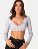 Immagine di Guan Crop Top a coste grigio