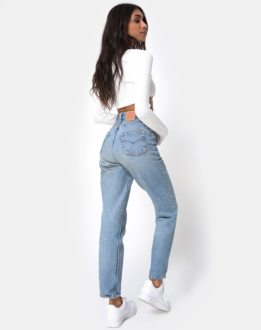 Immagine di Guan Crop Top a costine Avorio