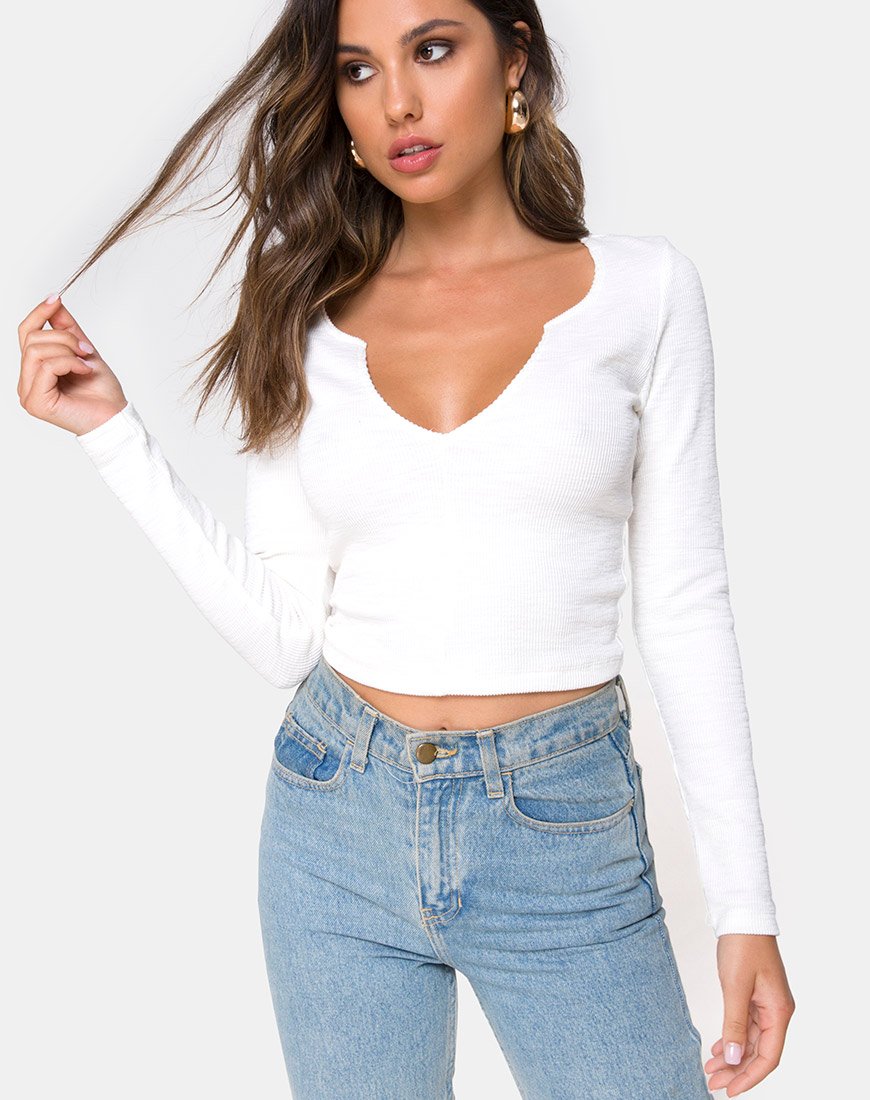 Immagine di Guanelle Top in Rib White
