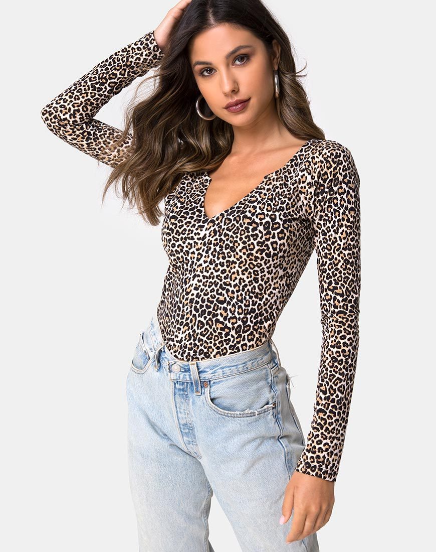 Top Guanelle in Rar Leopard Brown