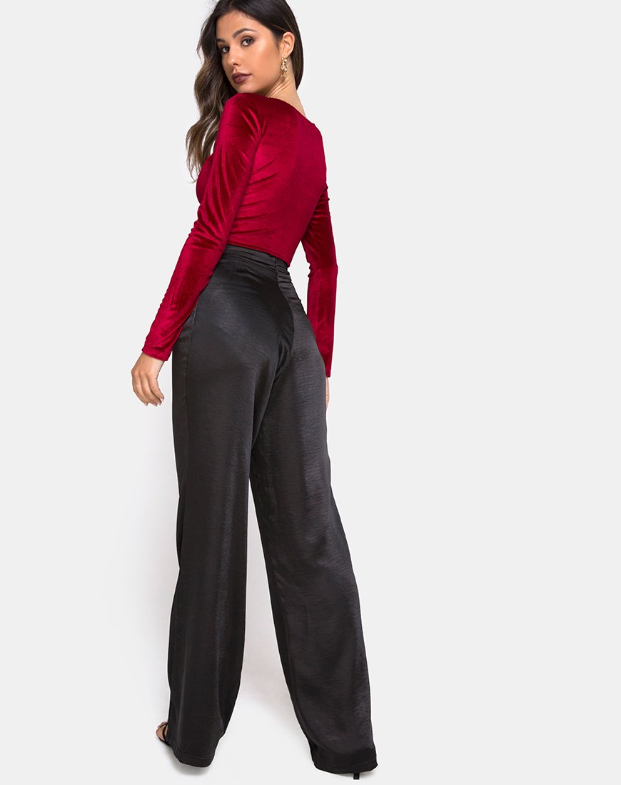 Immagine di Guan Crop Top in velluto bordeaux