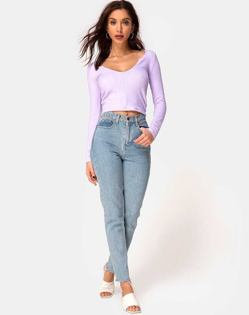 Immagine di Guanelle Top in Rib Lilac