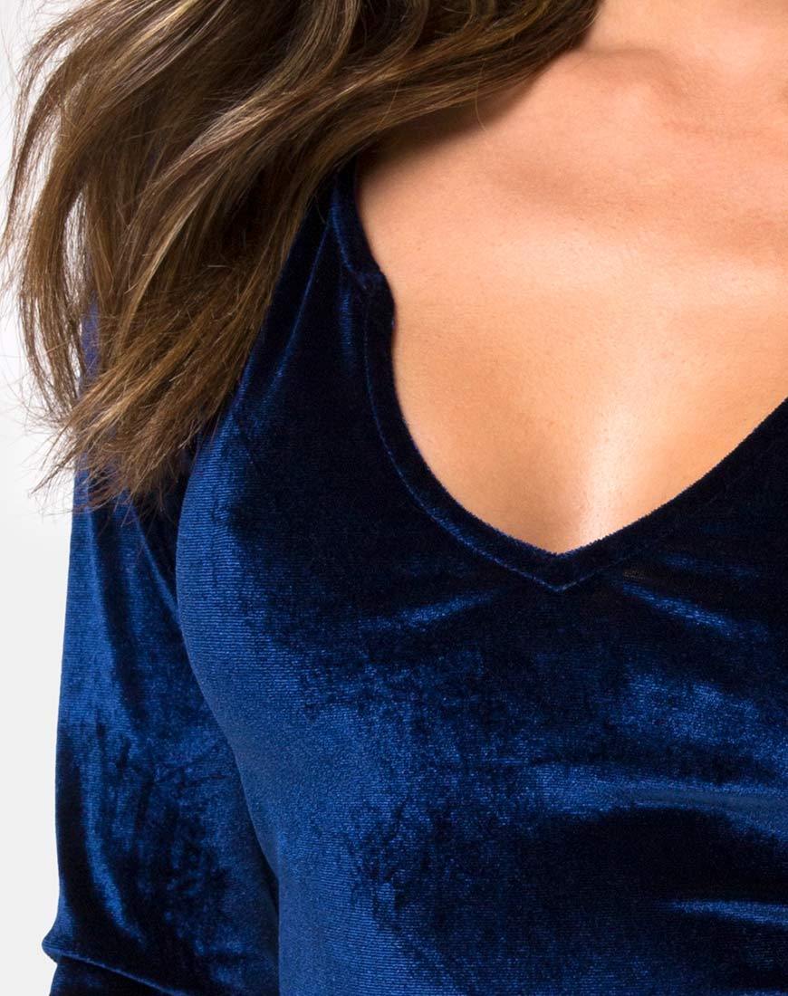 Immagine di Guan Crop Top in velluto navy