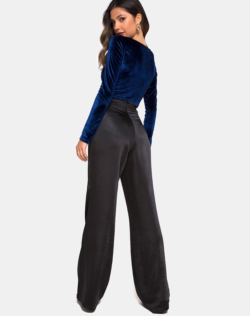 Immagine di Guan Crop Top in velluto navy