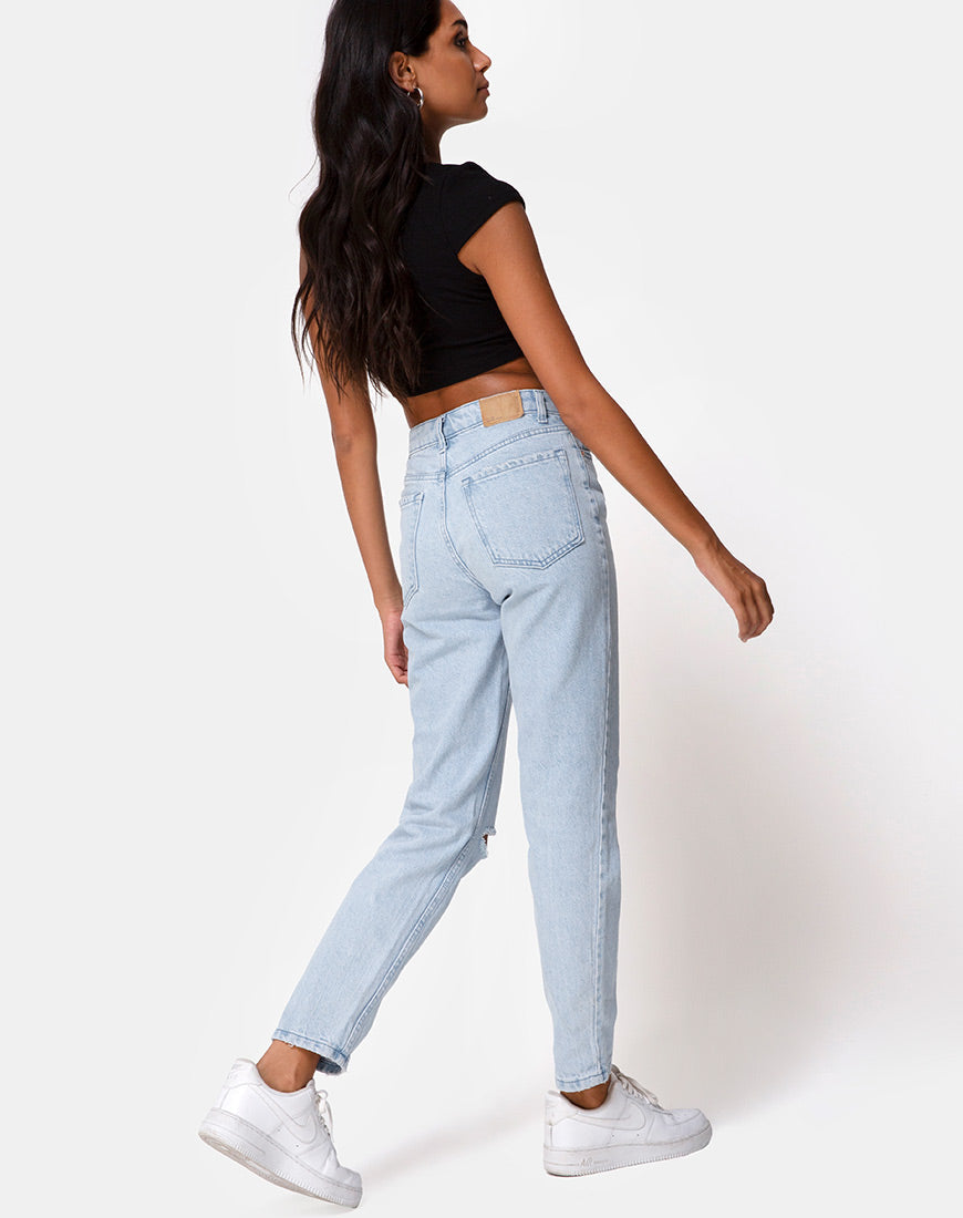 Immagine di Guanna Crop Top a costine nero