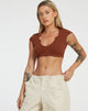 immagine di Guanna Crop Top in marrone scuro