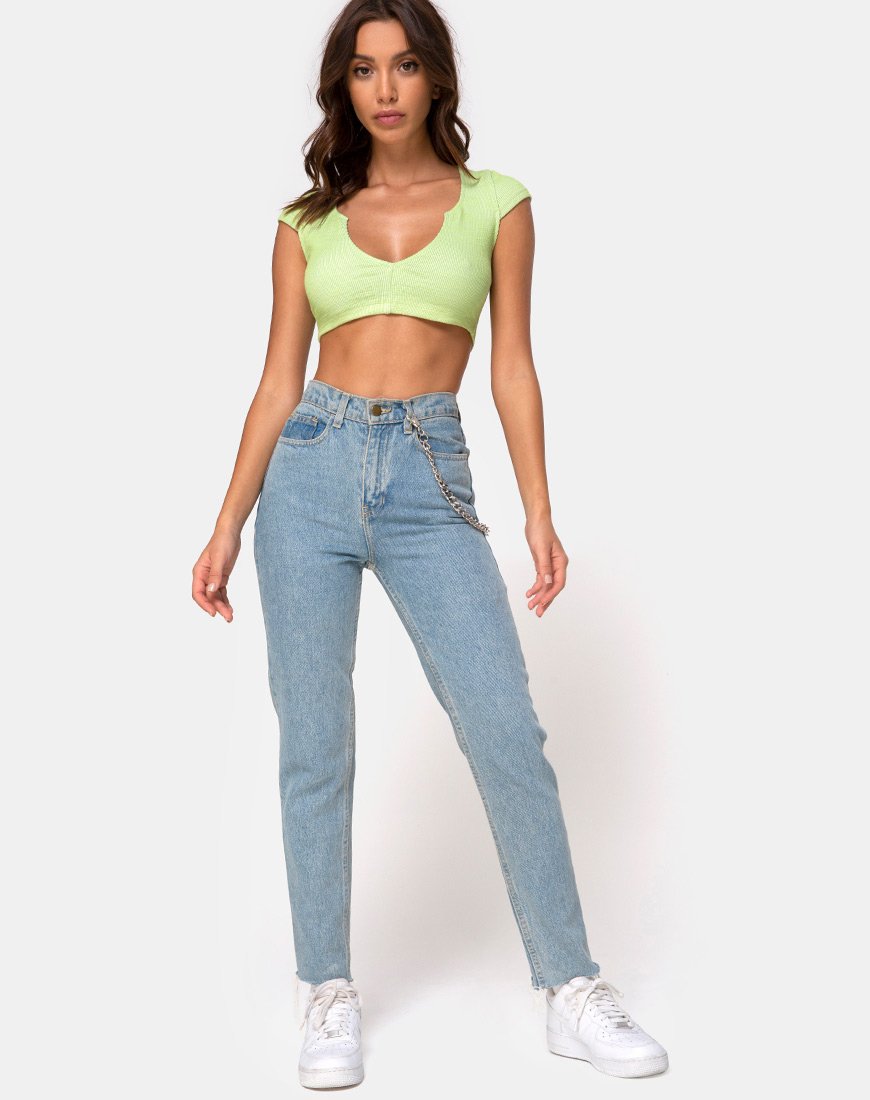 Immagine di Guanna Crop Top in Rib Lime
