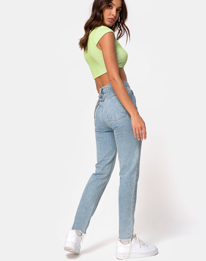 Immagine di Guanna Crop Top in Rib Lime