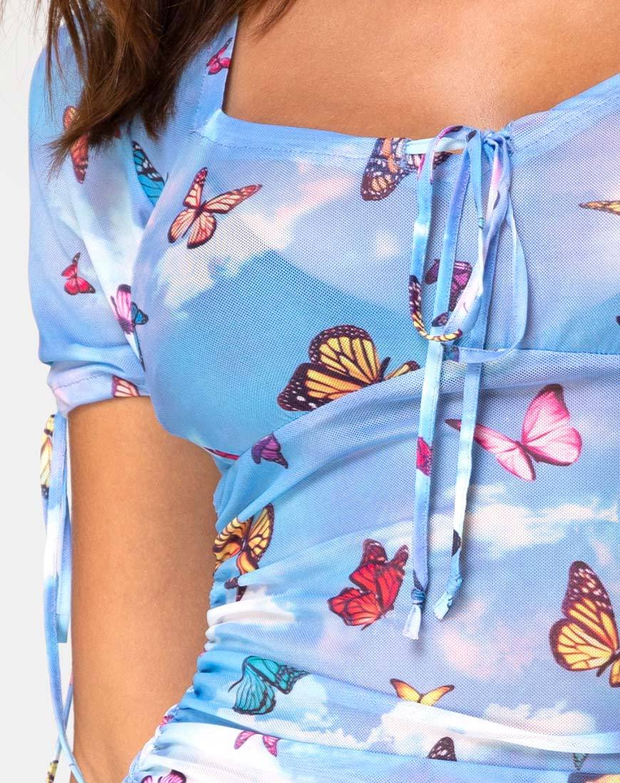Immagine del vestito Guenetta in maglia blu Butterfly