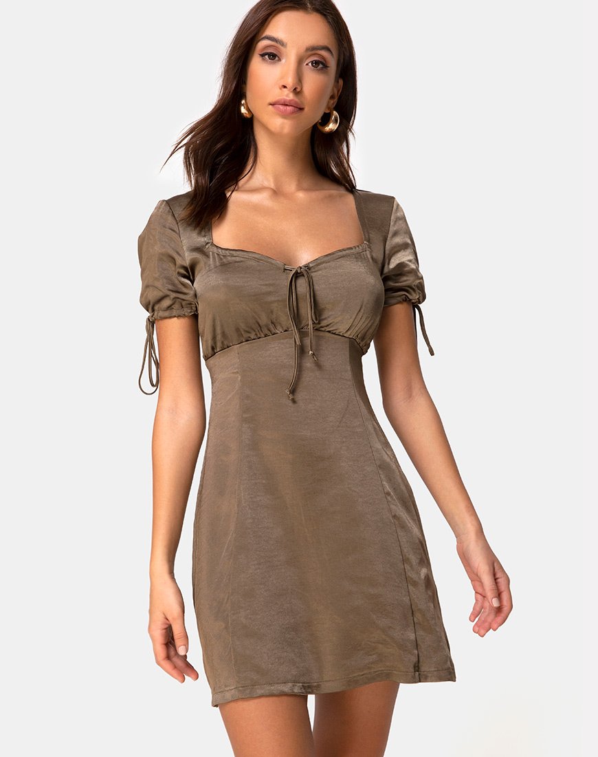 Immagine di Guenette Dress in Satin Khaki