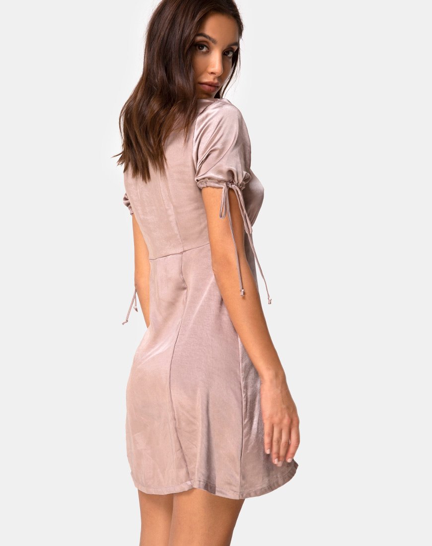 Abito Guenette in satin Taupe