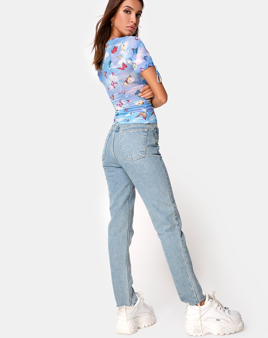 Immagine di Guinevre Top Mesh Blue Butterfly