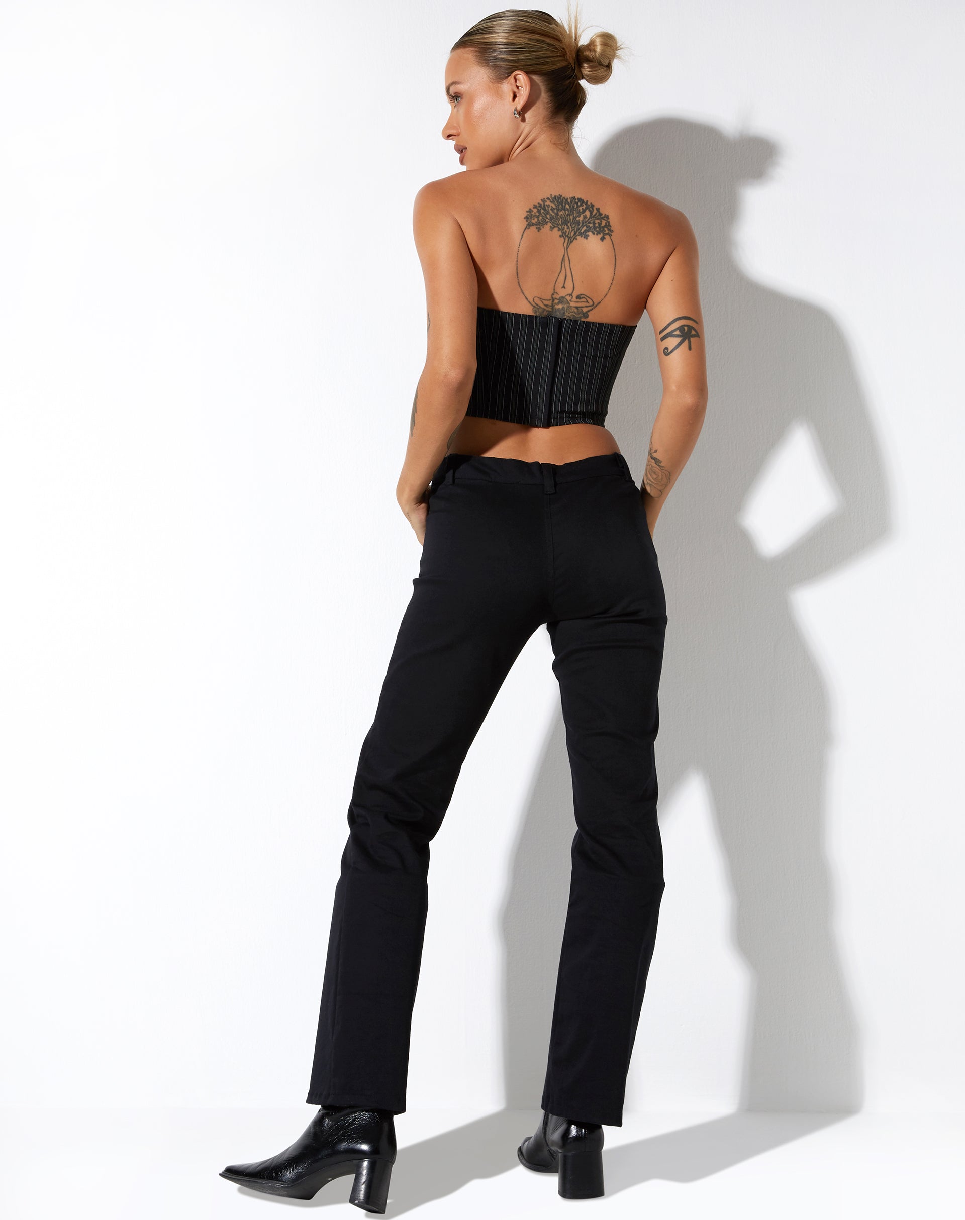 immagine di Naima Corset Top in gessato nero