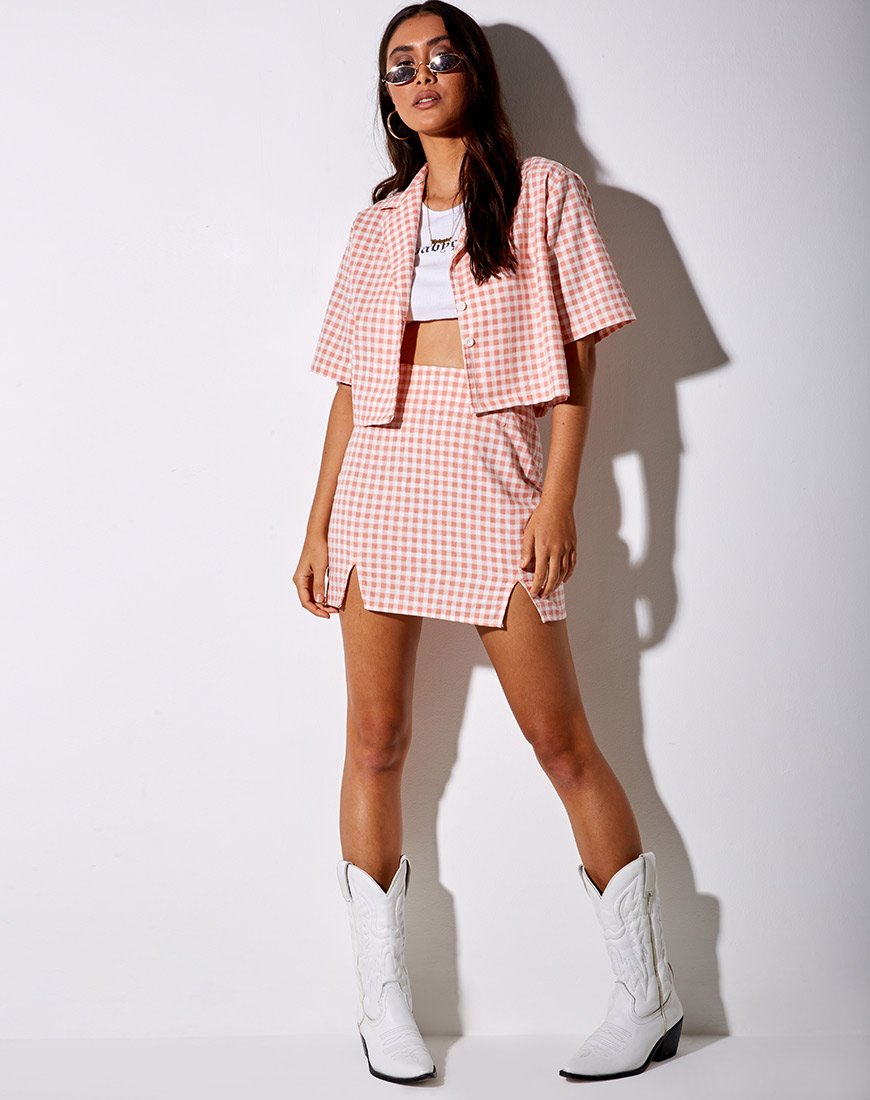 Camicia Hadys a quadri rosa