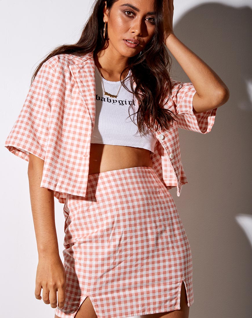 Camicia Hadys a quadri rosa