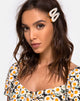 Immagine del set di fermagli per capelli in bianco perlato
