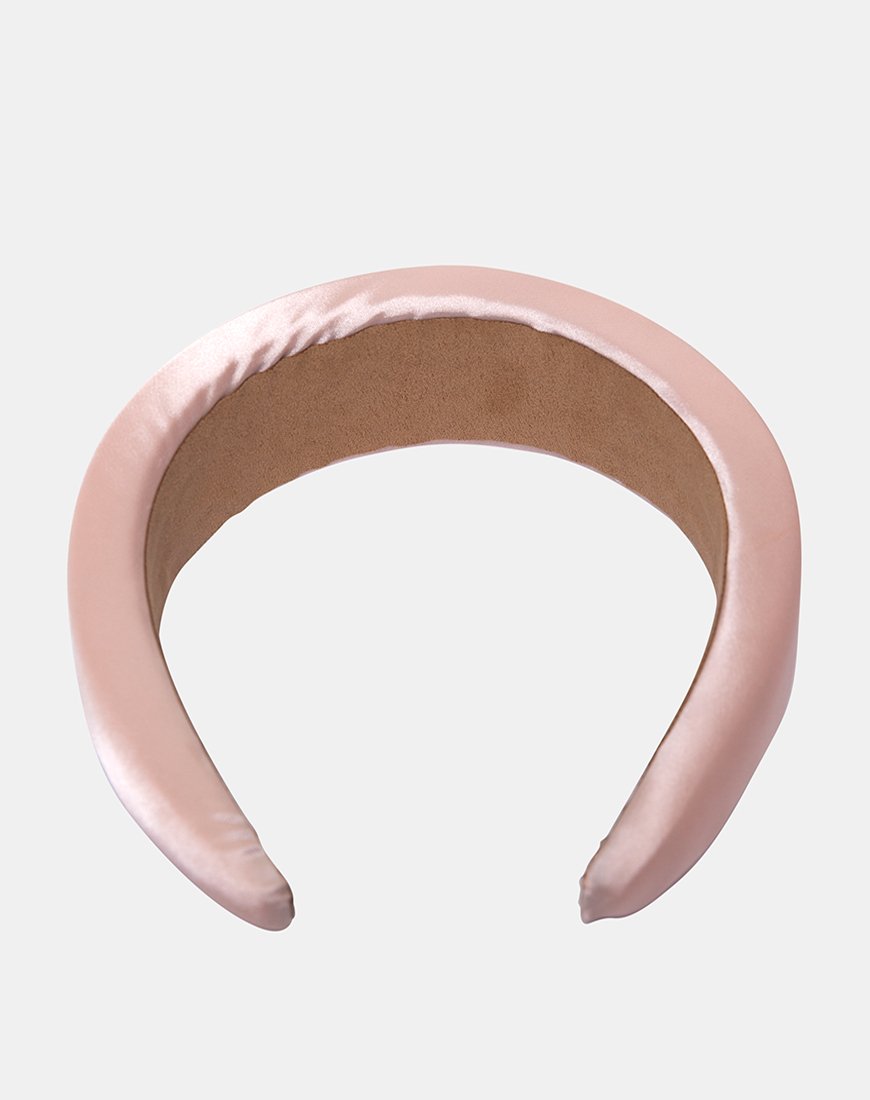 Fascia imbottita in rosa satinato