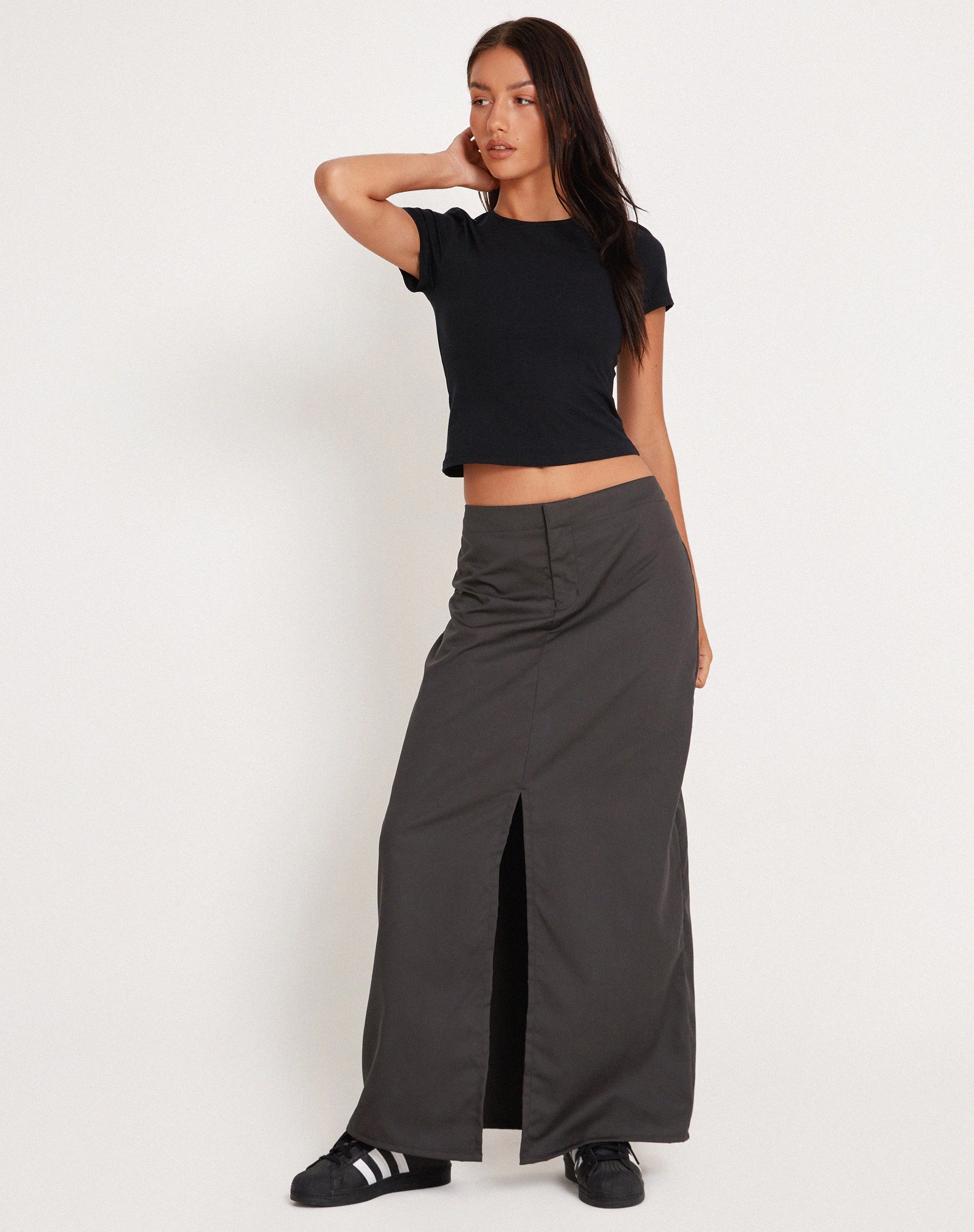Immagine di Haisley Maxi Gonna Cargo in Grigio Scuro