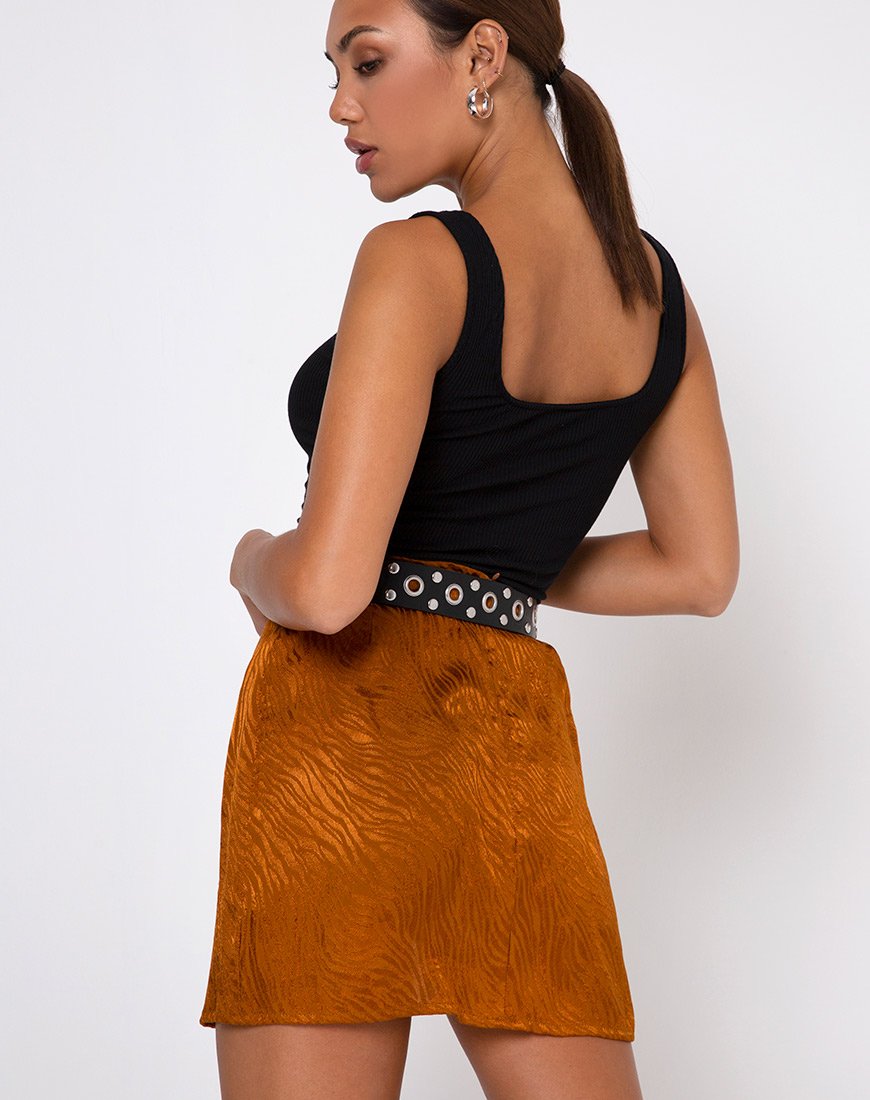 Immagine di Shenka Mini Gonna in Raso Zebra Golden Coral