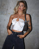 Immagine di Haltri Crop Top in raso avorio