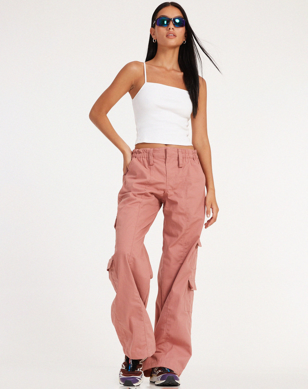 Pantaloni Hansa Cargo in Dusty Rose