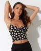 immagine di Harika Cropped Top in Grunge Daisy Nero