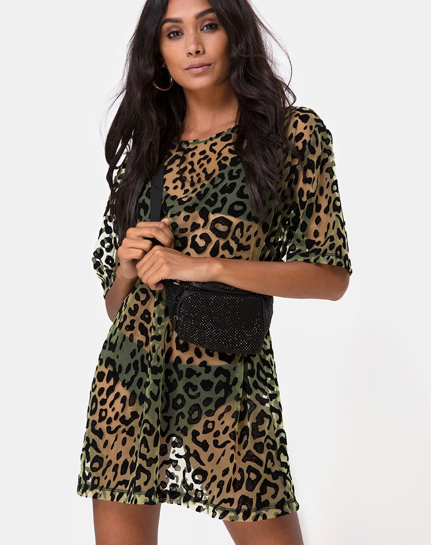 Immagine di Harlow Dress in Lime Animal Flock
