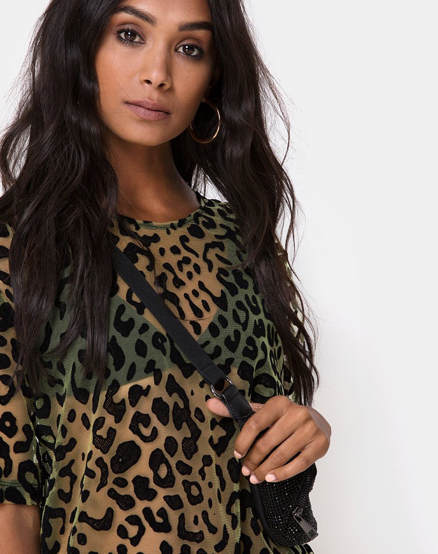Immagine di Harlow Dress in Lime Animal Flock