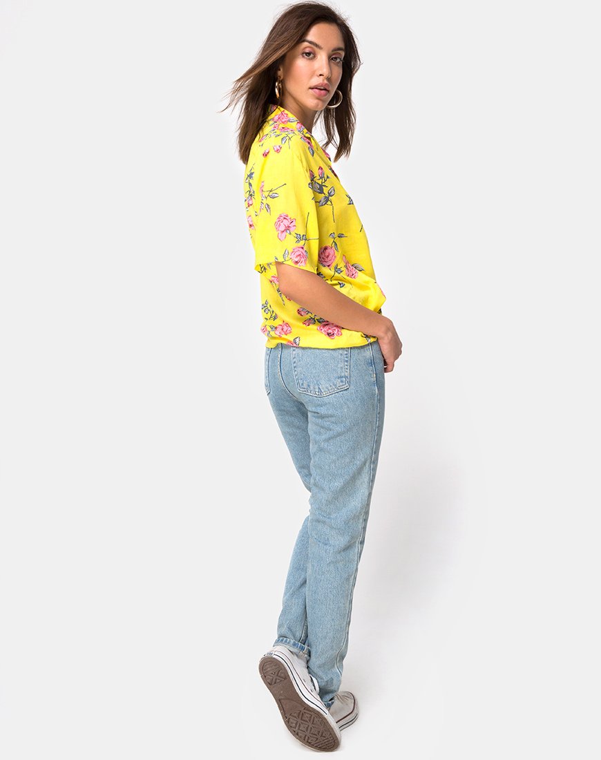 Immagine della camicia hawaiana in giallo Candy Rose