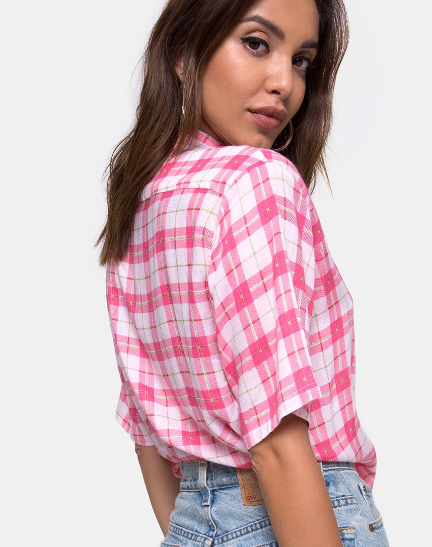 Immagine di Camicia hawaiana a quadri Picnic Rosa