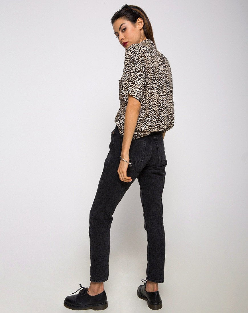 Immagine della camicia hawaiana in rar leopardo marrone