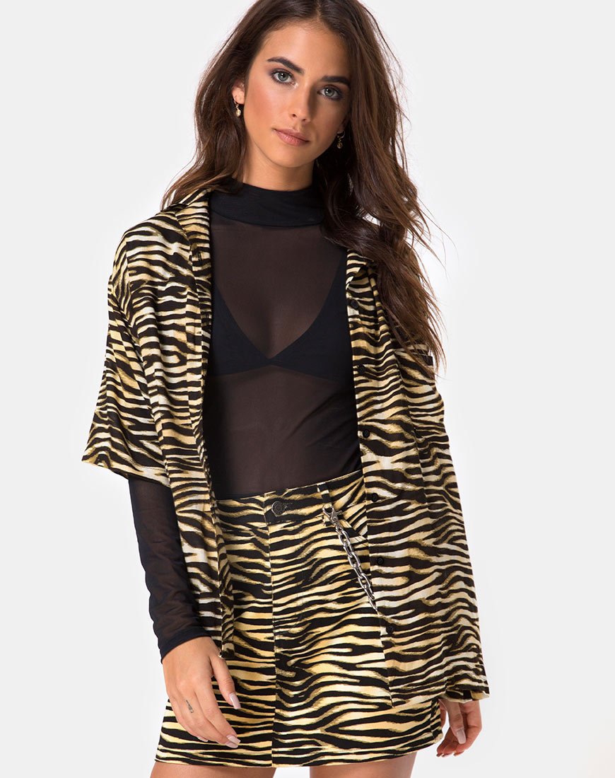 Camicia hawaiana in Zip's Zebra Brown