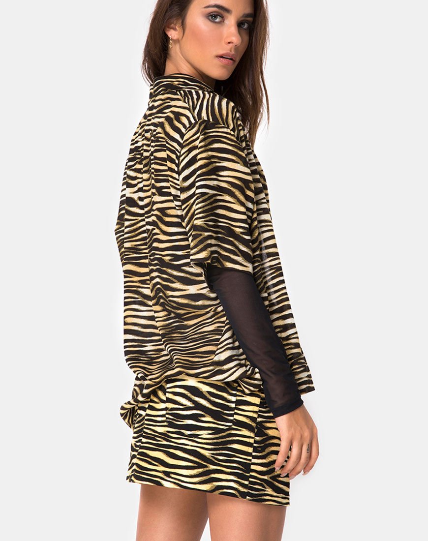 Camicia hawaiana in Zip's Zebra Brown