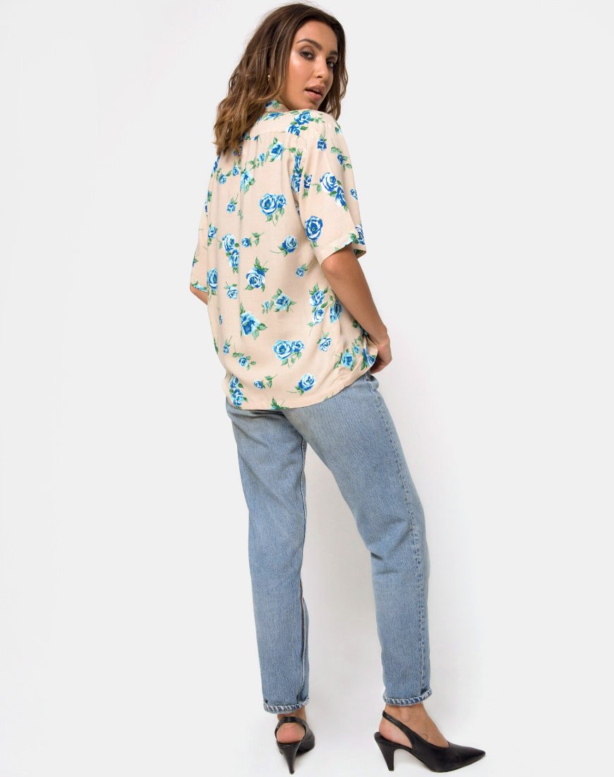 Immagine della camicia hawaiana in rosa blu