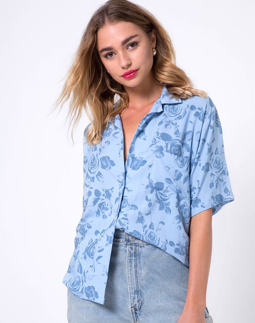 Camicia hawaiana in rosa cielo