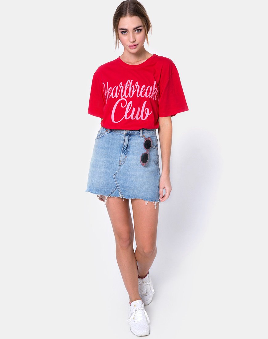Immagine della t-shirt oversize Basic in rosso Heartbreaker Club