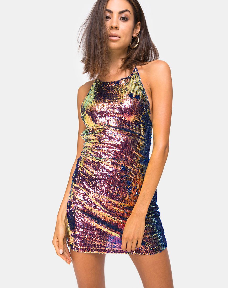 Abito Hedi in paillettes Dragon Fruit
