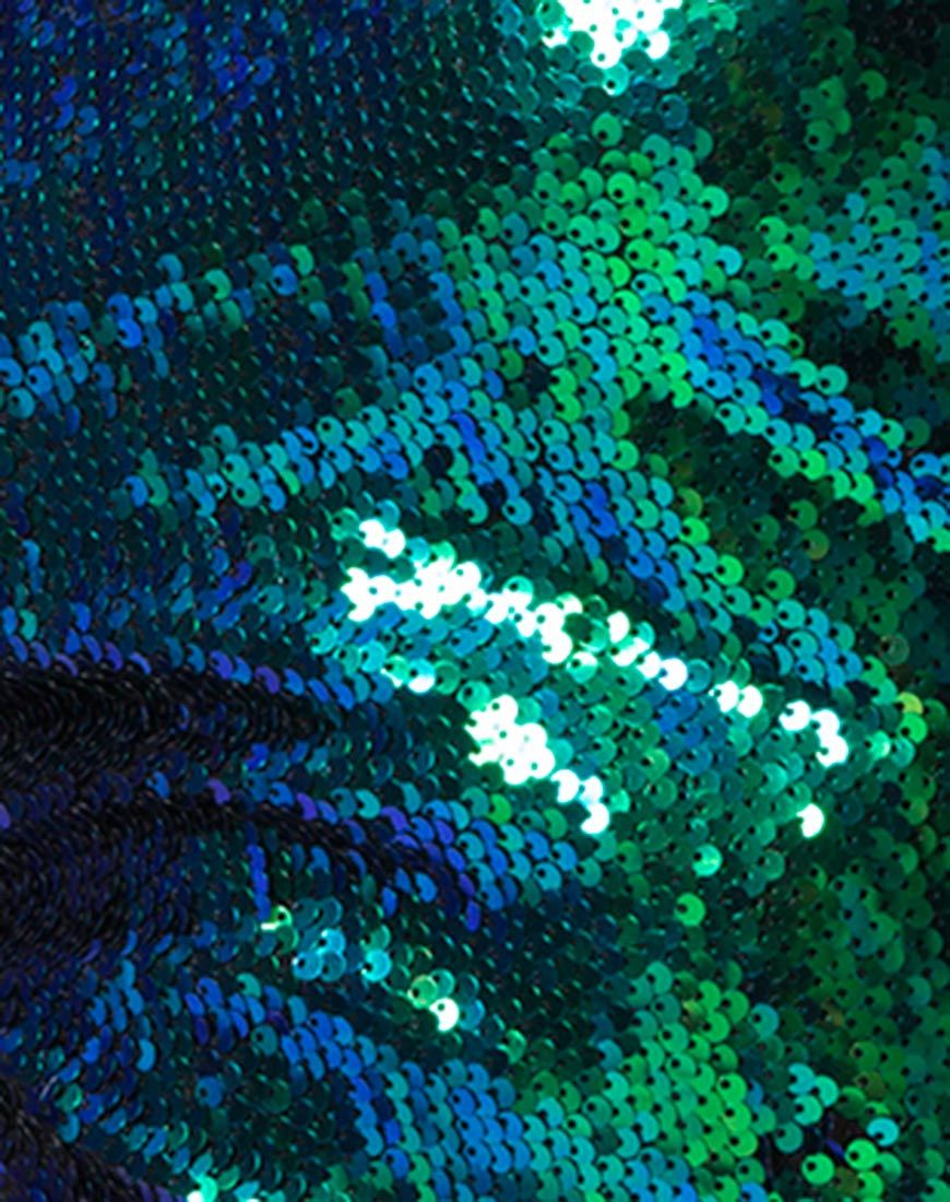 Immagine dell'abito Hedi in scaglia di pesce verde cangiante