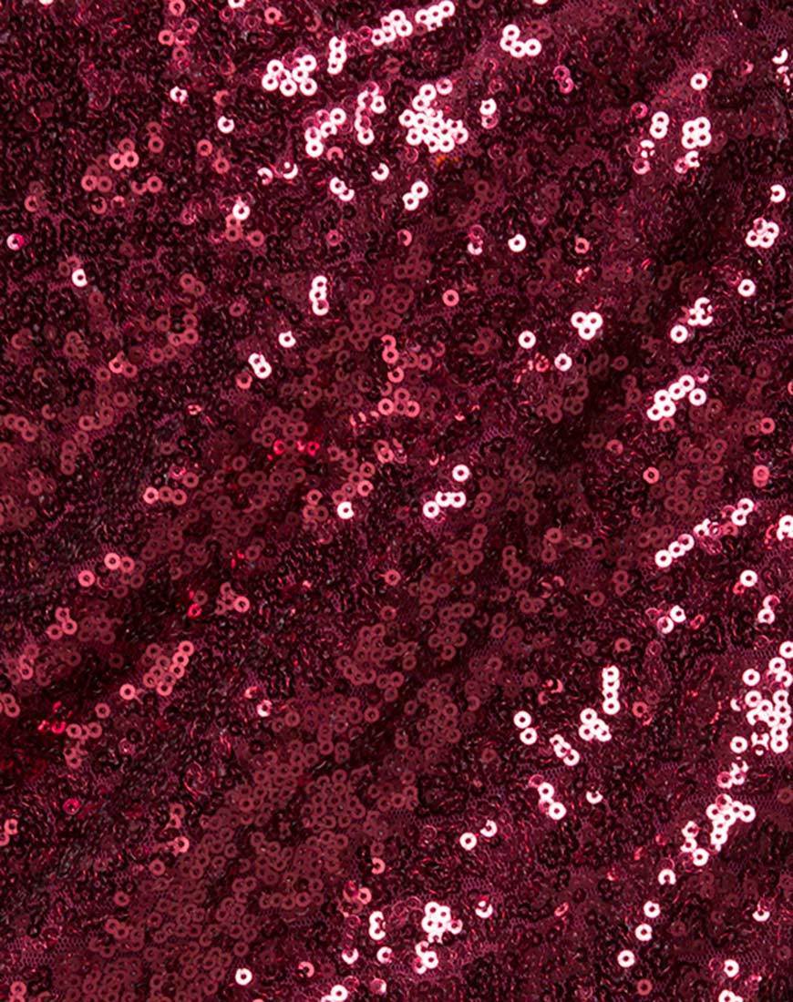 Immagine di Helena Mini Gonna in Mini Paillettes Borgogna