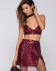 Immagine di Helena Mini Gonna in Mini Paillettes Borgogna