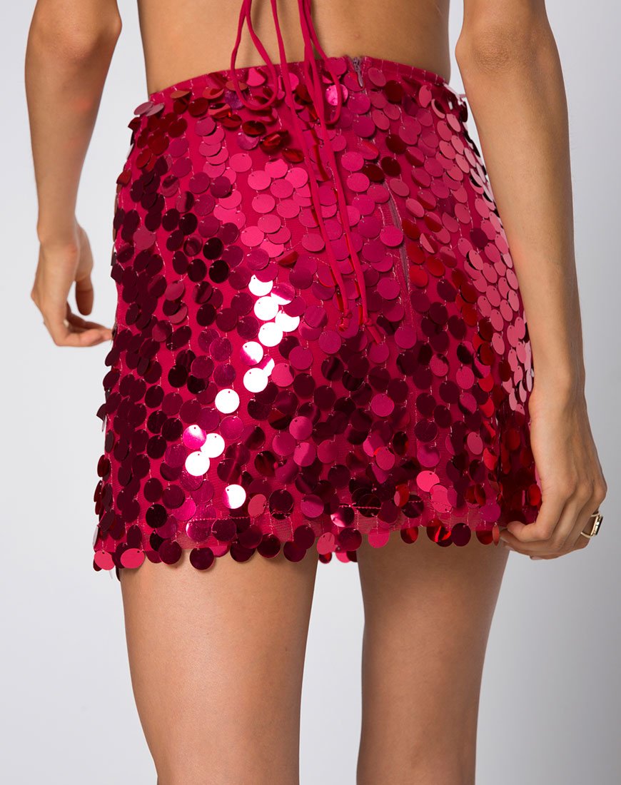 Immagine di Helena Gonna in disco rosso ciliegia Sequin