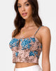 Immagine di Hema Top in Jungle Flower blu e crema